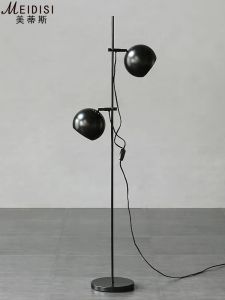Danish Minimalist Double-Headed Adjustable Bedroom Floor Lamp Internet Celebrity Scandinavian Living Room Sofa Vertical Designer Decorative Lamps