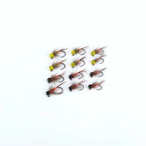 6 CÁI Mồi Câu Ruồi Dạng Jig Đầu Hạt Vonfram Có Đốm # 14 # 16 # 18 Mồi Câu Cá Hồi Siêu Sắc Bén Không Ngạnh Chìm Nhanh Màu Đen Ô Liu