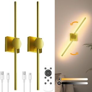 Đèn Tường Điều Chỉnh Độ Sáng Xoay Được Với Pin 10000mAh Điều Khiển Từ Xa Trang Trí Bàn Cạnh Giường Ngủ Phòng Ngủ Phong Cách Hiện Đại Đèn LED Sắt