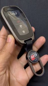 เคสรีโมทรถ Toyota Revo GR แบบ 2 ชั้น ครอบรีโมท 360° ดังนั้น ครอบรีโมททั้งหมด (Double-Layer Metal Alloy Key Cover with Transparent 360° Push Button Guard) สำหรับ Hilux Revo และ Toyota Key Set Model