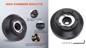 New Black Racing Car Steering Wheel Mount Short Hub Adapter Quick Release Kit For BMW E30 318/325/528/M3/M5 6/7-Series 1984-1990