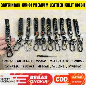 Gantungan Kunci Logo Mobil Premium Kulit Leather Key Chain Motor .