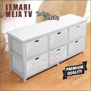 Rak lemari rotan sintetis type 6 laci full warna model klasik modern terbaru dan termurah th 2026