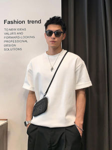 Xu Ta Lang Japanese Style White Short Sleeve Mens T-shirt Casual Loose Fit Summer Fashionable Versatile Half Sleeve Body Shirt