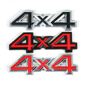 1Pcs 4X4 Four-Wheel Drive Emblem 3D Badge Nameplate Letter Metal Sticker Tailgate Decals Car Side Fender Rear Trunk Emblem Fit for Universal Car Truck SUV Pickup 4Wd