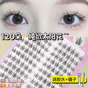Natural Looking Sunflower False Eyelashes 10 Rows Seamless Blend in Daily Use Cartoon Style Easy to Apply Dense Effect