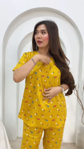Setelan Wanita Lengan Pendek Celana Panjang / Baju Tidur Wanita Lengan Pendek Celana Panjang