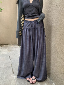 Womens Linen High-waisted Loose Comfortable Culottes