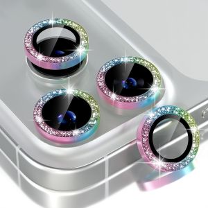 TAOYUNXI | 1-3Pcs For iPhone 17 Pro Max Air Glitter Diamond Bling Metal Ring Camera Lens Protector Rhinestone Tempered Glass Protective Cap