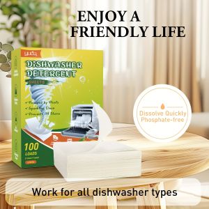100 Loads Lemon Scented Dishwashing Tablets Quick Dissolve Oil StainsGentle Cleaning Without Powerful Oil RemovalBrightening
