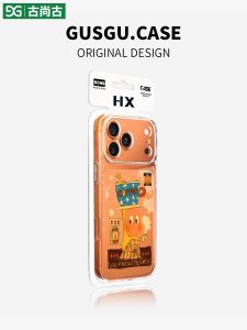 Gusgu Silicone Phone Case Full Cover Transparent Anti-Fall for Apple 17promax 16promax 16pro 15 14 13 Couples Cute Cartoon Design