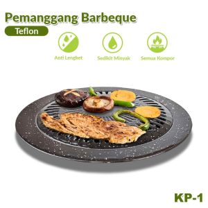 DISKON Grill Pan BBQ Alat Pemanggang Anti Lengket 32cm -  Alat Panggang Daging BBQ Non-stick