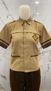 Baju Atasan Seragam Pramuka SIAGA Fashion Anak SD Cowok Lengan Pendek Kain OXFORD Tebal Full Kancing logo Bordir Seragam Sekolah 100% Bahan OXFORD