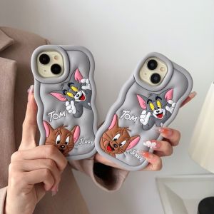 【New】Innovative Tom & Jerry Pattern Collection Liquid Silicone Phone Case For iPhone 6 7 8 X XS XR 11 12 13 14 15 16 Series