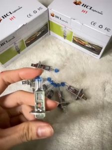 COMBO 5 bóng đèn pha ô tô bóng đèn Halogen H1-HCL đầu xanh siêu sáng điện 12v và 24v