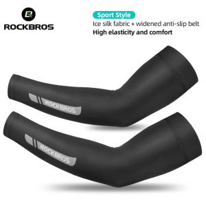 ROCKBROS Cycling Arm Sleeves Ice Silk Anti-UV Sun Protection Motorcycle Arm Sleeves for Camping Fishing Hiking Outdoor Sports