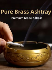 YISHUIGE | Large Brass Ashtray Fly-ash Prevention Office Decor