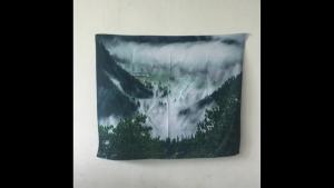 ผ้าพื้นหลัง ins ผ้าม่านแขวนผนัง ผ้าม่านห้องนอน หอพัก ศิลปะผ้า ภาพวาด ผ้าม่านตกแต่ง