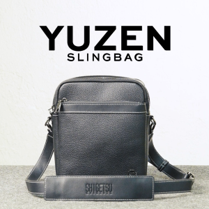 Shigetsu YUZEN Leather Sling Bag Crossbody bag for Men handbag document office Bag for School