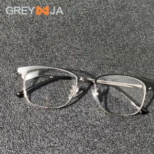 Grey Jack Frame Kacamata Model Kotak Metal Simple New Trendy Bisa Minus Antiradiasi Blueray Photocromic Bluecromic 105
