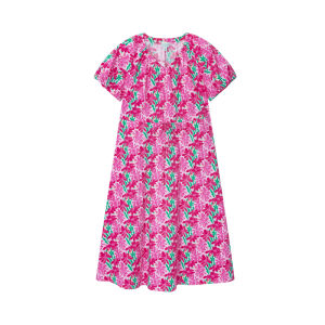Juicy Couture | 100% Cotton Loose-fit V-neck Print Dress