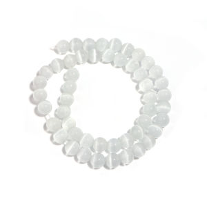 1 Strand Natural Stone Beads 4/6/8/10/12mm Round White Cat Eye Spacers Stone Beads For Jewelry Making DIY Bracelet Accessories