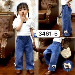 Celana Jeans Cutbray Rawis Import Anak Perempuan Usia 1-5 Tahun Jeans Anak Model Labubu