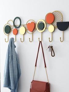 Luxury Wall Mounted Coat Hooks Iron Material Entrance Hall Decorative Hooks for Hanging Clothes And Hats No Drilling Required
