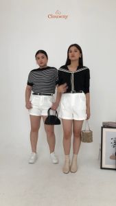 Clouwny Marika Belt Pants Celana Pendek Wanita Fit to XXL