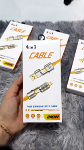 cáp Sạc Nhanh 4 Đầu Chất Liệu Silicon Đa Năng 240W Đầu Sạc Bọc Thép Siêu Bền