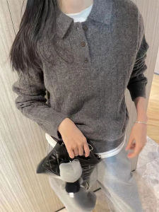 YUFUQING | Korean Style Vintage Turn-down Collar Knitted Sweater Women Autumn Winter Small Size Unique Beautiful Short Thickened Woolen Top