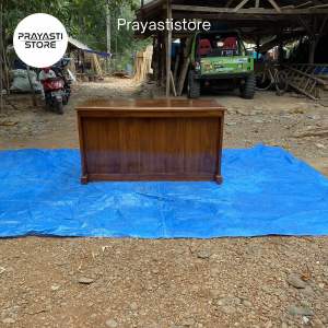 Meja kantor jati - meja biro 1 jati - meja kerja jati - meja belajar free kunci