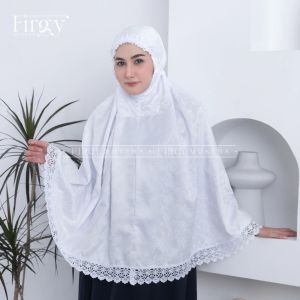 Bergo Umroh Motif Full Bordir perlengkapan haji dan umroh