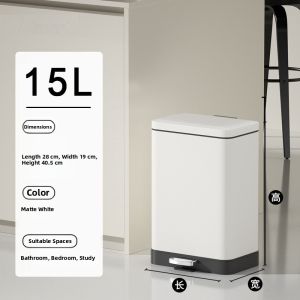 JINDONG | Wide-mouth Large Capacity Trash Can Slow-down Closing Pedal-operated Steel