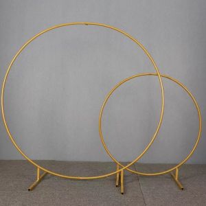 【COD】Round Backdrop Stand Golden Circle Balloon Arch Kit Metal Wedding Ring Arch Stand for Birthday Party Backdrop Decoration Baby Shower Graduation Decoration(Gold)