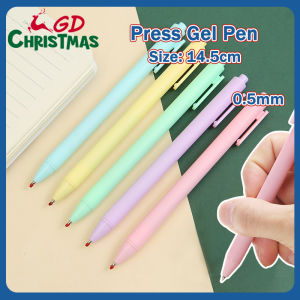 GD Christmas 1pcs Macaron 0.5 Pens Ins Style Stationery Press Pen Push Gel Pen Black Ink Sign Pen School Supplies