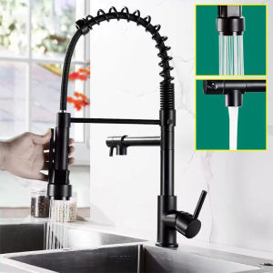 Kitchen Faucet 304 Stainless Steel Kitchen Faucet Pull Out 2 in 1 360° Rotate Kitchen Faucet with Flexible Hose Kitchen Sink Faucet