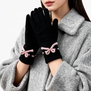Thick Warm Touch Screen Winter Ladies Knitted Gloves