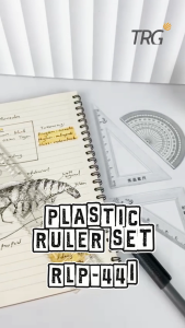 TRG Plastic Ruler Set 20cm RLP-441 - Paket Penggaris Plastik Matematika Busur Derajat Siku Mistar 20 cm TRG