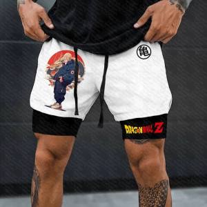 Bandai | Bandai Dragon Ball Mens Athletic Shorts Anime Graphic Print Workout Shorts Breathable Lightweight Sports Shorts Jogging