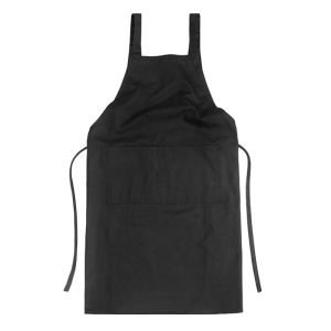 Customized Logo Printed Text Washed Cotton H Shoulder Strap Adult Pure Color Apron Catering Baking Kitchen Overalls