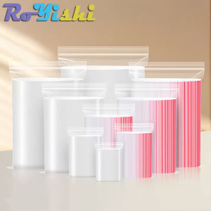 100 Pcs/Pack 5-12 Wire Self Seal Clear Plastic Poly Resealable Ziplock Bags Food Storage Fresh Package Reclosable Multi Size