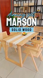⚡️LIKE BUG⚡️Marson Solid wood Dining Table | Dining Set with 4 Chairs