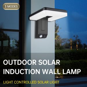 Solar Wall Light IP65 Waterproof Foldable Security Lighting with 3 Modes & 1200mAh Battery for Garage Stairwell Driveway