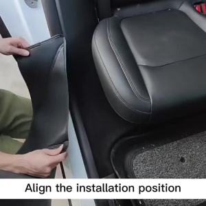 Miếng Bảo Vệ Bậc Cửa Sau Bằng Da Chống Trầy Xước Chống Đá Phụ Kiện Bảo Vệ Ngưỡng Cửa Ghế Sau Cho Tesla Model Y