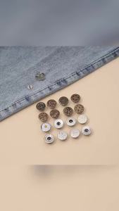 Allwell 10PCS/pack กระดุมยีนส์ กระดุมกางเกงยีนส์ ติดตั้งง่าย ไม่ต้องใช้เครื่องมือ ติดตั้งวัสดุ กระดุมเอว Jeans buttons