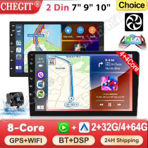 7/9/10inch 2 Din Car Audio Android 13 4/8Core Android auto Carplay 64G Automotive Multimedia Player BT Car intelligent Systems