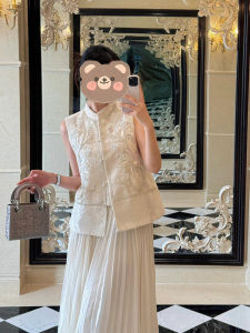 QINGMUZI | Chinese Zen Style Wedding Vest and Dress Set