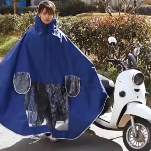 Áo Mưa Đi Mưa Phản Quang Vải Dù Người Lớn Áo Mưa 1 Đầu 2 Đầu Tiện Lợi