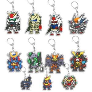 Bandai | Keychain for Gundam Rb-79 Wing Gundam Zero Backpack Pendant Anime Game Fans Gift Recycled Acrylic Decoration Rare Card Toy 5cm